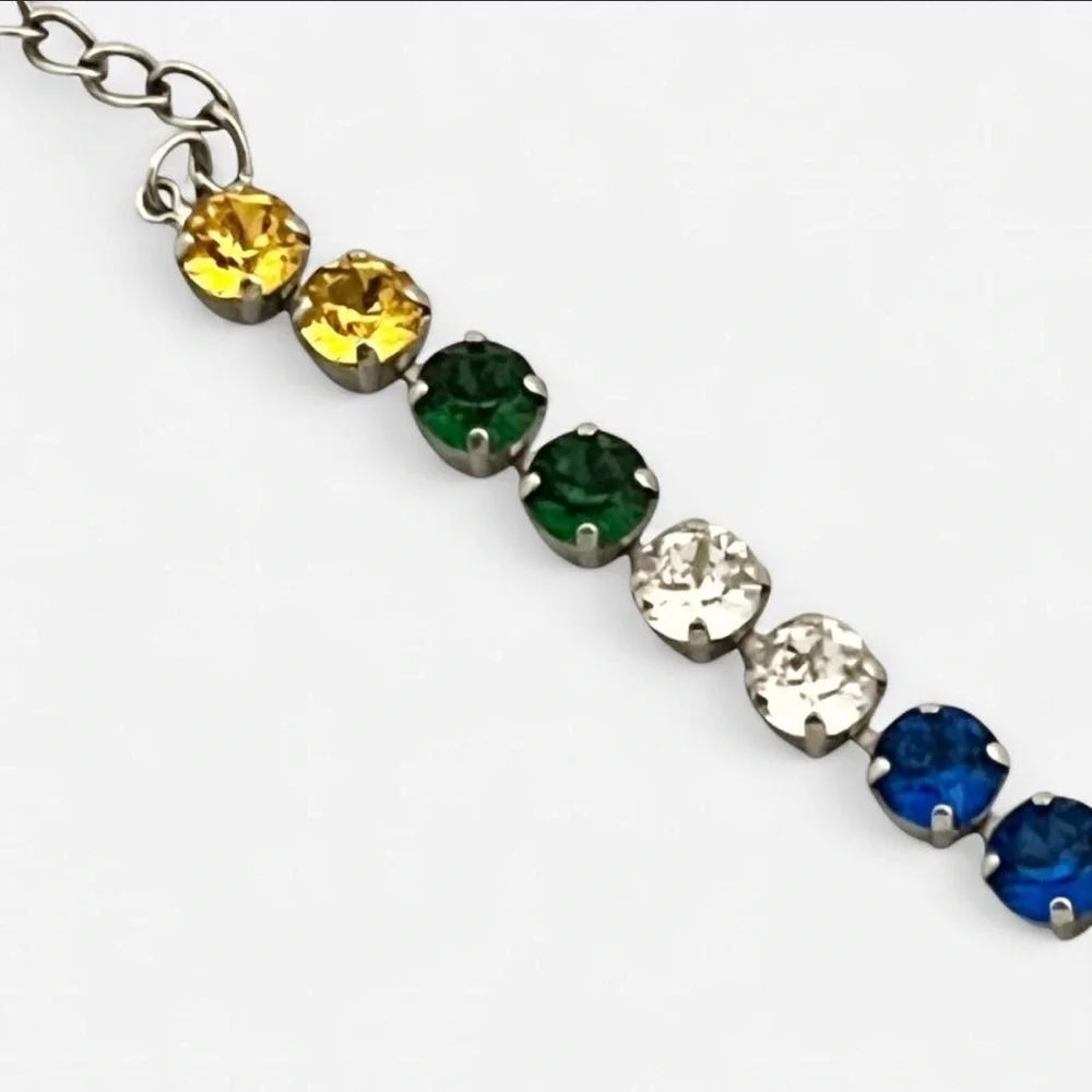 Colorful Crystal Bracelet, 7.5 inches Adjustable